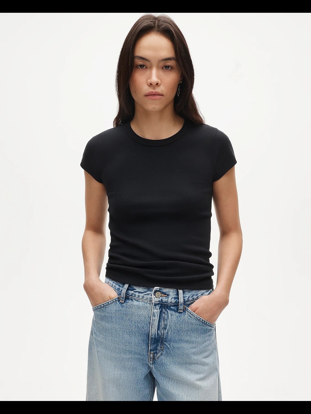 J.Crew | Black Perfect Fit Crew Neck T Shirt w/ Short Sleeves - Size Small